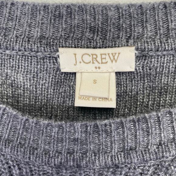 J. Crew Ribbed Crewneck Sweater Womens S Gray Merino Wool Minimalist Cozy Fall - Picture 2 of 8